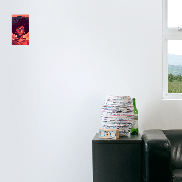 African Queen, Afro Superhero, Female Warrior, Black History by logiamerch